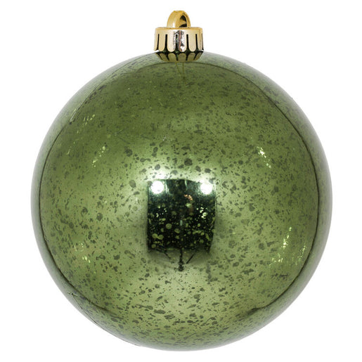 6" Moss Green Shiny Mercury Balls 4 Per Bag