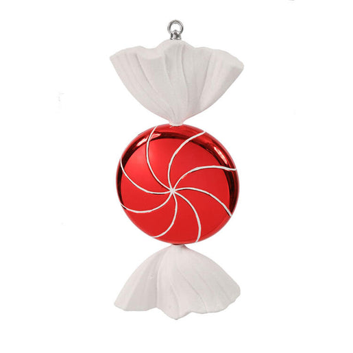 18.5" Red White Swirl Candy Ornament