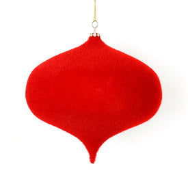 6" Red Flocked Onion Ornaments 4 Per Bag
