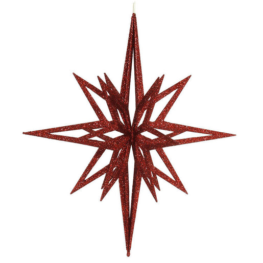 24" Red 3D Glitter Star
