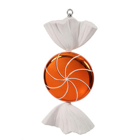 18.5" Orange White Swirl Candy Ornament