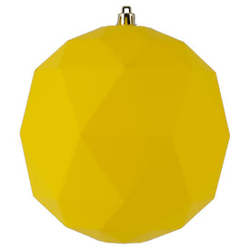 6" Yellow Matte Geometric Balls Ornaments 4 Per Bag