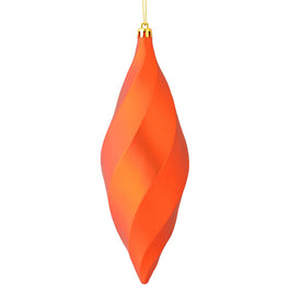 8" Burnish Orange Matte Swirl Finials 6 Per Bag