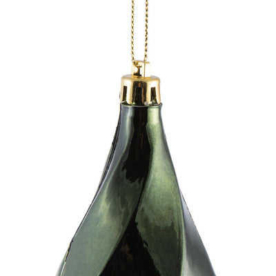 8" Moss Green Shiny Swirl Finials 6 Per Bag