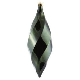 8" Moss Green Shiny Swirl Finials 6 Per Bag
