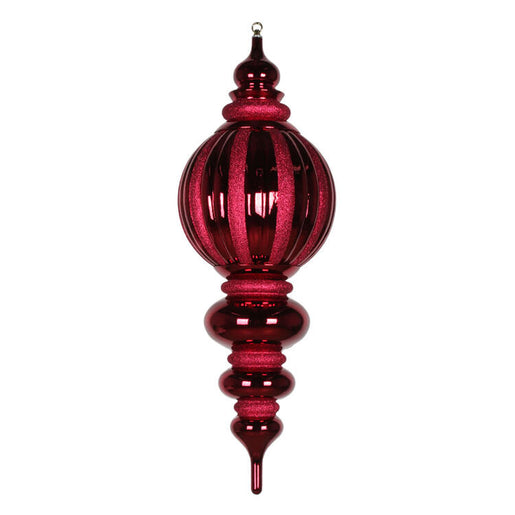 35" Burgundy Shiny Glitter Finial