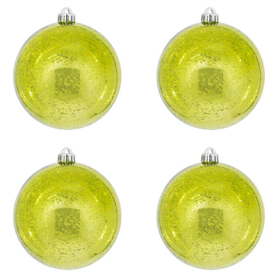 6" Lime Shiny Mercury Balls 4 Per Bag