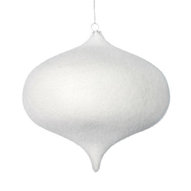 6" White Flocked Onion Ornaments 4 Per Bag