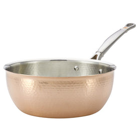 Symphonia Cupra Hammered Copper Stainless Steel Clad 4-Quart Open Chef's Pan