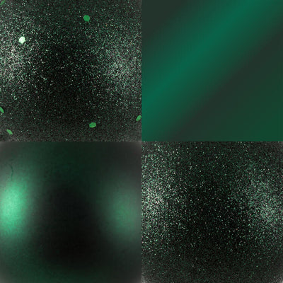 3" Midnight Green Four-Finish Ball Christmas Ornaments 16 Per Box