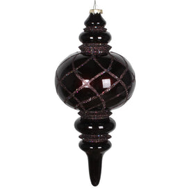 13" Chocolate Candy Glitter Net Finial Ornament