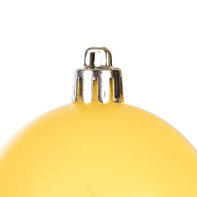 2.4" Yellow Shiny Ball Ornaments 24-Pack