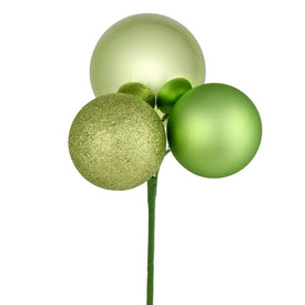 18" Celadon Ball Ornament Picks 4 Per Bag