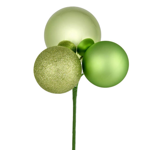 18" Celadon Ball Ornament Picks 4 Per Bag