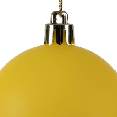 2.4" Yellow Matte Ball Ornaments 24-Pack
