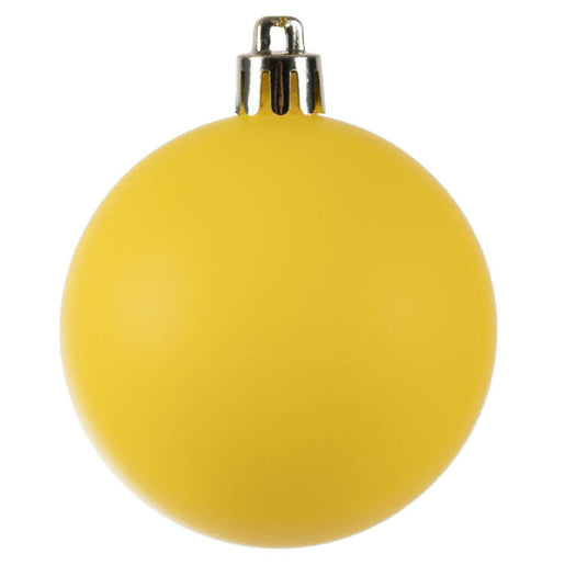 2.4" Yellow Matte Ball Ornaments 24-Pack