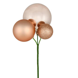 18" Cafe Latte Ball Ornament Picks 3 Per Bag