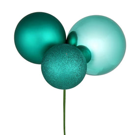 18" Teal Ball Ornament Picks 2 Per Bag