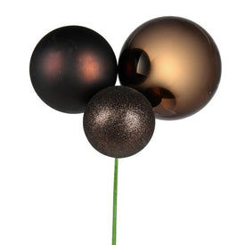 18" Chocolate Ball Ornament Picks 2 Per Bag