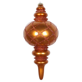 13" Copper Candy Glitter Net Finial Ornament