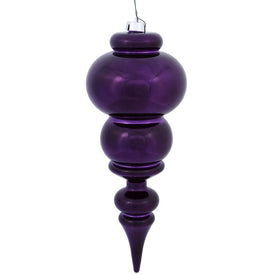 14" Plum Shiny Finial Ornament