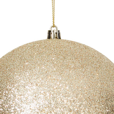 6" Champagne Four-Finish Ball Christmas Ornaments 4 Per Box