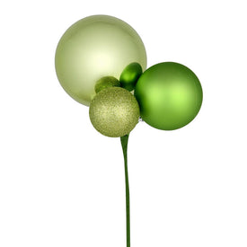 18" Celadon Ball Ornament Picks 3 Per Bag