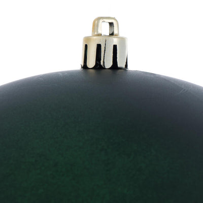 6" Midnight Green Matte Ball Ornaments 4-Pack