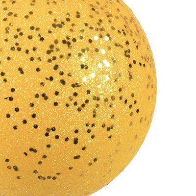 6" Yellow Four-Finish Ball Christmas Ornaments 4 Per Box