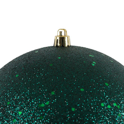 6" Midnight Green Four-Finish Ball Christmas Ornaments 4 Per Box