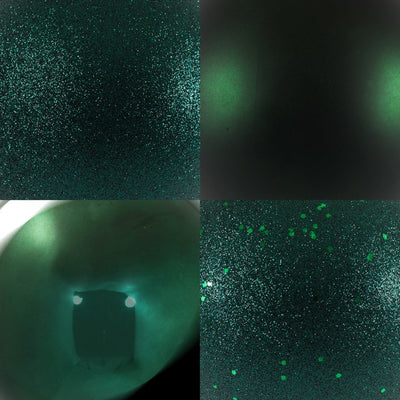 6" Midnight Green Four-Finish Ball Christmas Ornaments 4 Per Box