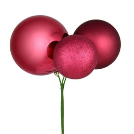 18" Berry Red Ball Ornament Picks 2 Per Bag