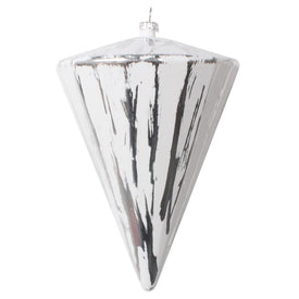 6" Silver Brushed Cone Ornaments 4 Per Bag