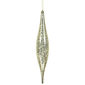13" Champagne Mercury Rain Drop Ornaments 2 Per Bag