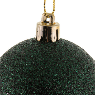 2.4" Midnight Green Four-Finish Ball Christmas Ornaments 24 Per Box