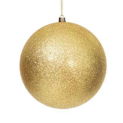 6" Gold Four-Finish Ball Christmas Ornaments 4 Per Box
