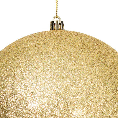 6" Gold Four-Finish Ball Christmas Ornaments 4 Per Box