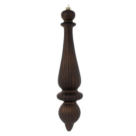 14" Chocolate Matte Finial Drop Christmas Ornaments 2 Per Bag