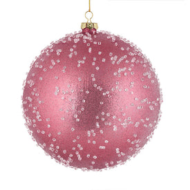 8" Mauve Ice Ball Ornaments 2 Per Bag
