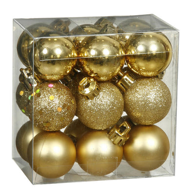 2.75" Gold Four-Finish Ball Christmas Ornaments 20 Per Box