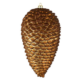 10" Mocha Matte Glitter Pine Cones 2 Per Box