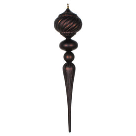 27" Chocolate Matte Glitter Onion Finial Ornament