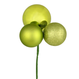 18" Lime Ball Ornament Picks 4 Per Bag