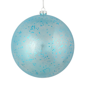 6" Baby Blue Glitter Clear Ball Ornaments 4 Per Bag