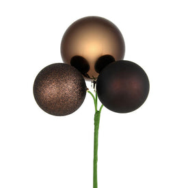 18" Chocolate Ball Ornament Picks 4 Per Bag