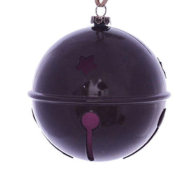 4" Plum Wood Grain Bell Ornaments 6 Per Pack
