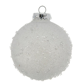 4" White Ice Ball Ornaments 6 Per Bag