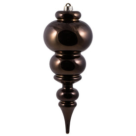 14" Chocolate Shiny Finial Ornament