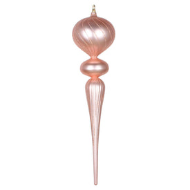 25" Rose Gold Matte Glitter Finial Ornament