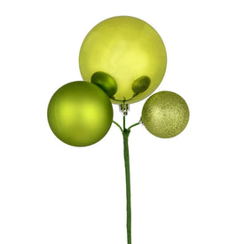 18" Lime Ball Ornament Picks 3 Per Bag